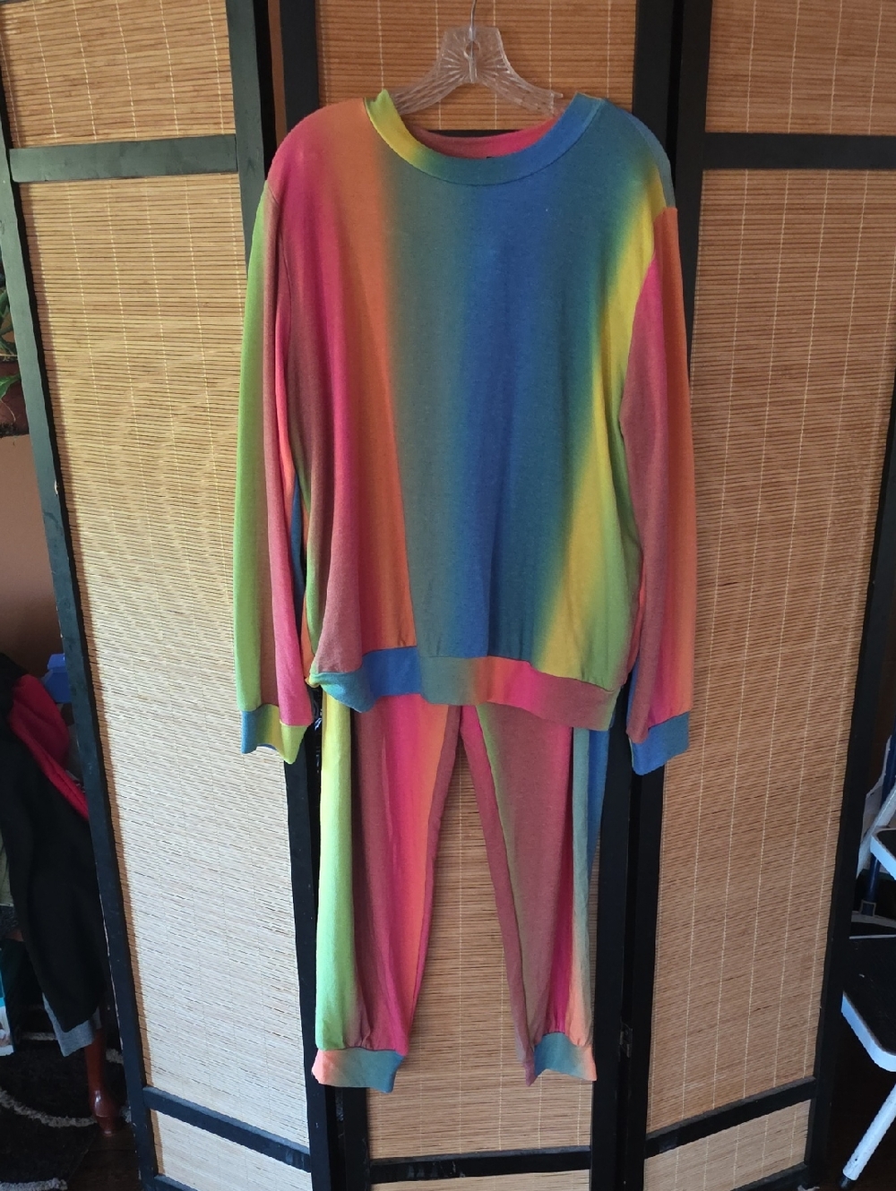 Women's Rainbow Ombre Jogger Set - Multicolor Lounge Set
